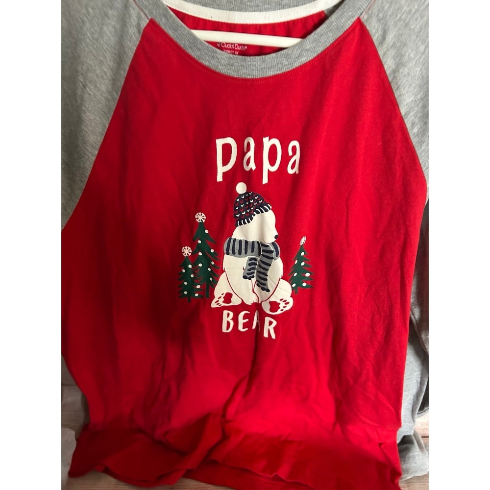Papa, bear shirt and house shoes
